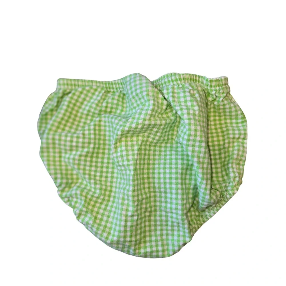 Bonnie Baby Green Gingham Diaper‎ Cover Bloomer Panty 18M 516536 Cotton